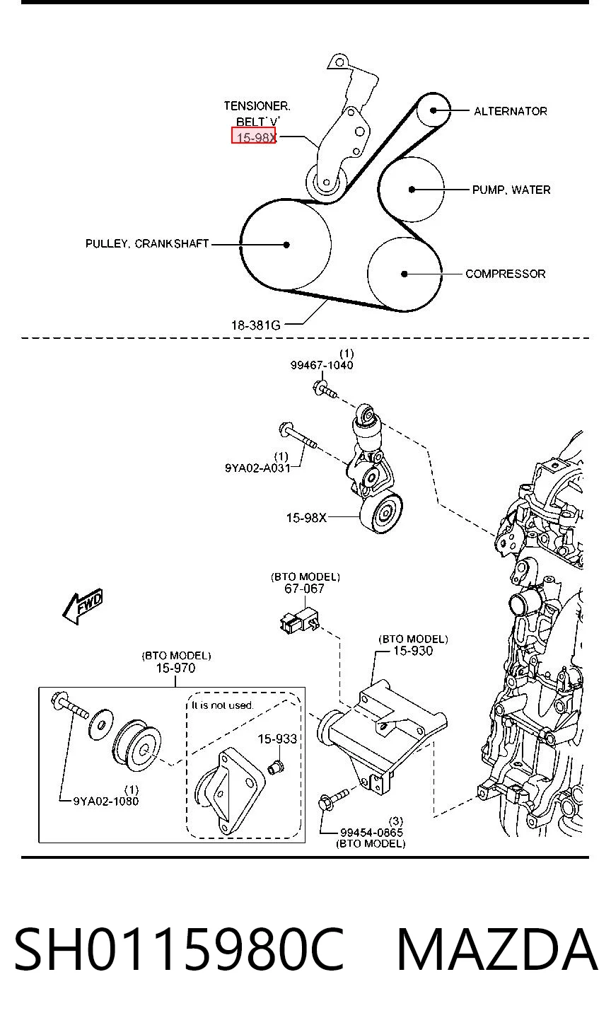 Napinacz paska napędowego do Mazda 6  GJ, GL