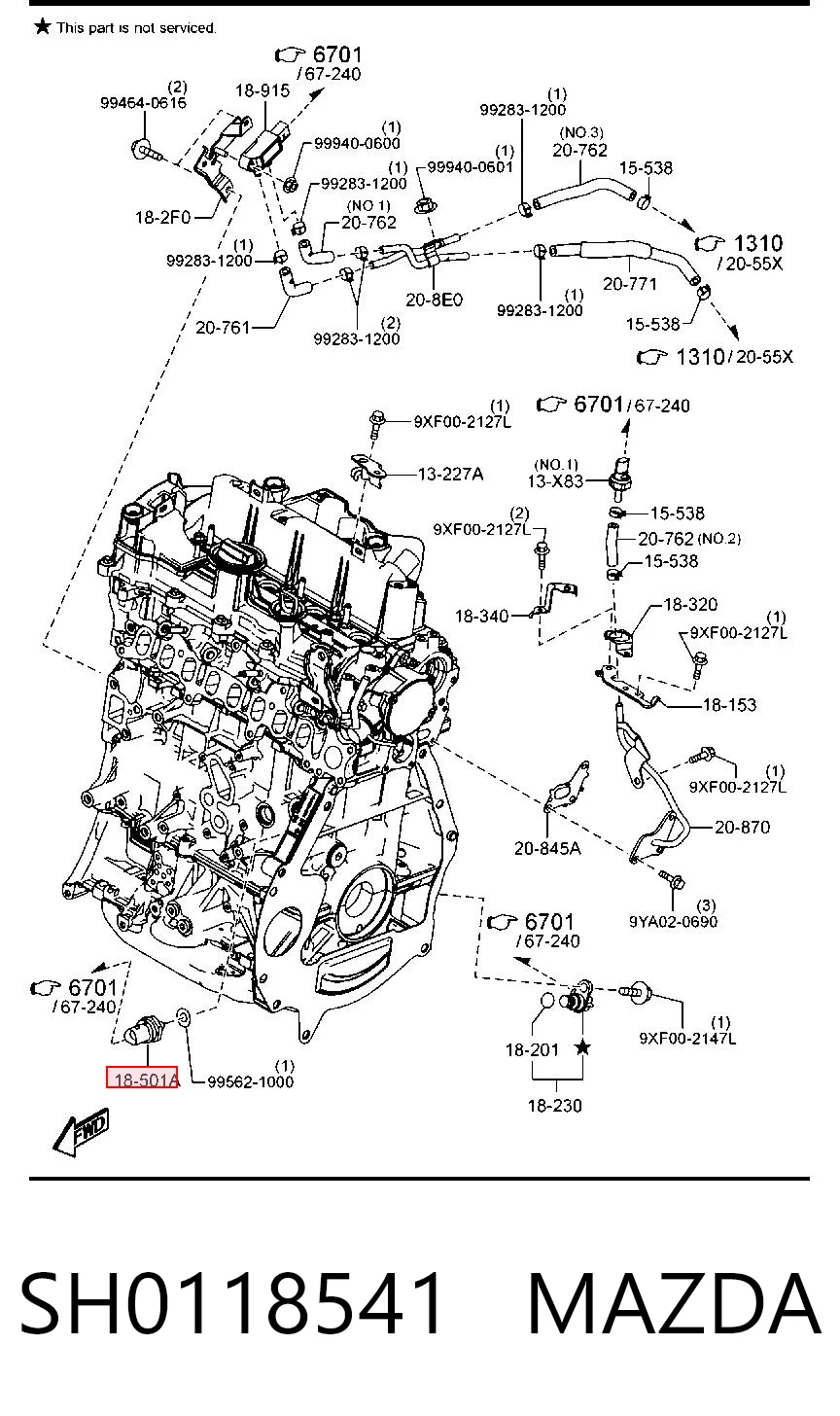 SH0118541 Mazda Czujnik ciśnienia oleju