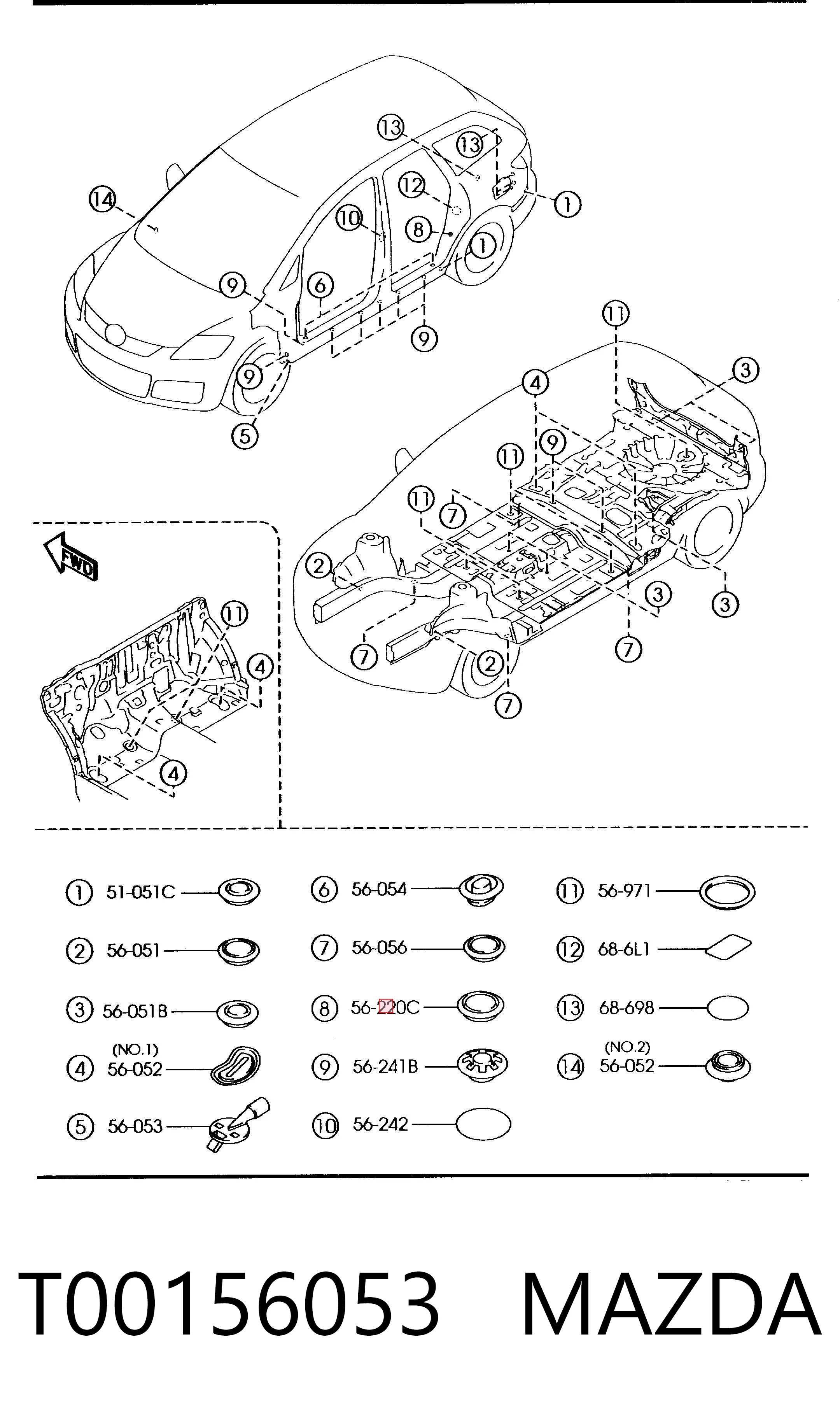 Wkładka dna nadwozia do Mazda MPV LW