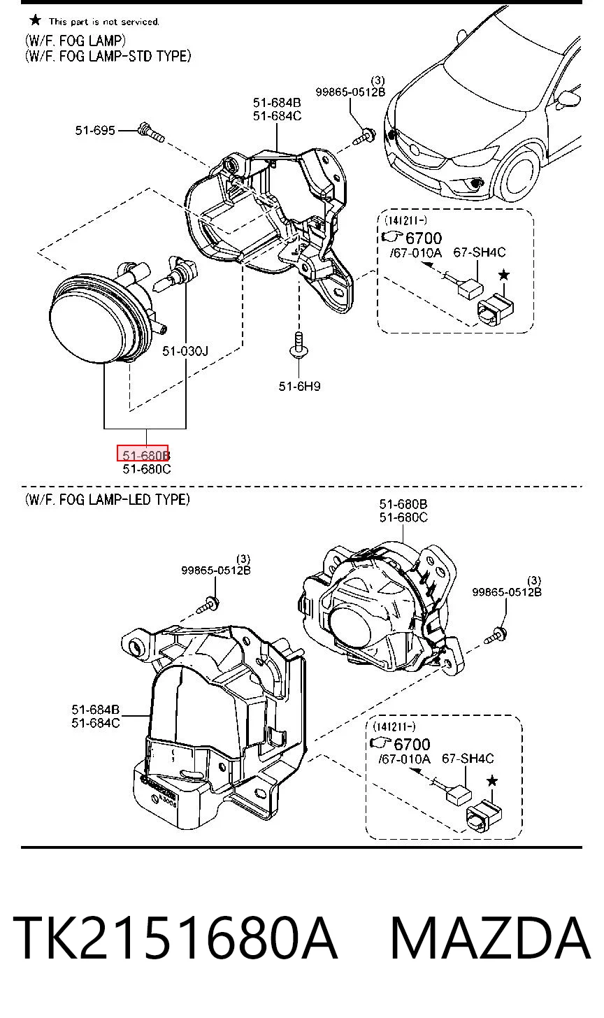 TK2151680A Mazda Lampa przeciwmgielna prawa