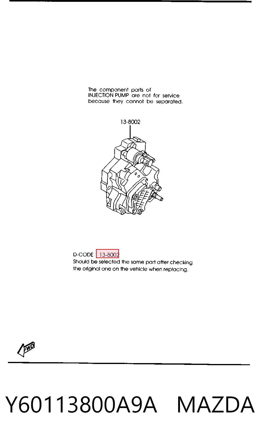 Y60113800A9A Mazda