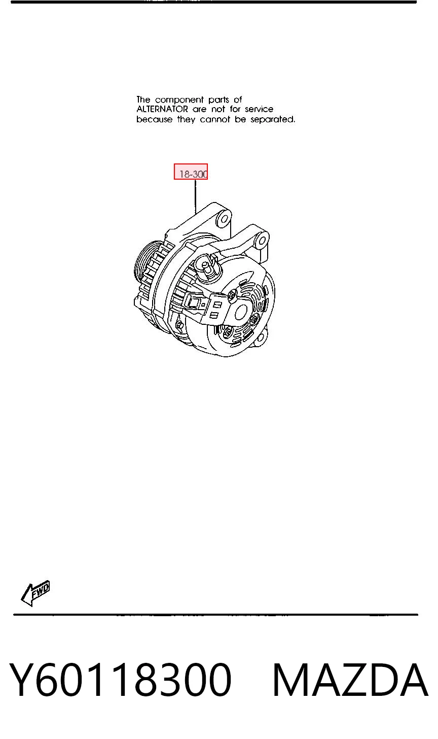 Y60118300 Mazda Alternator