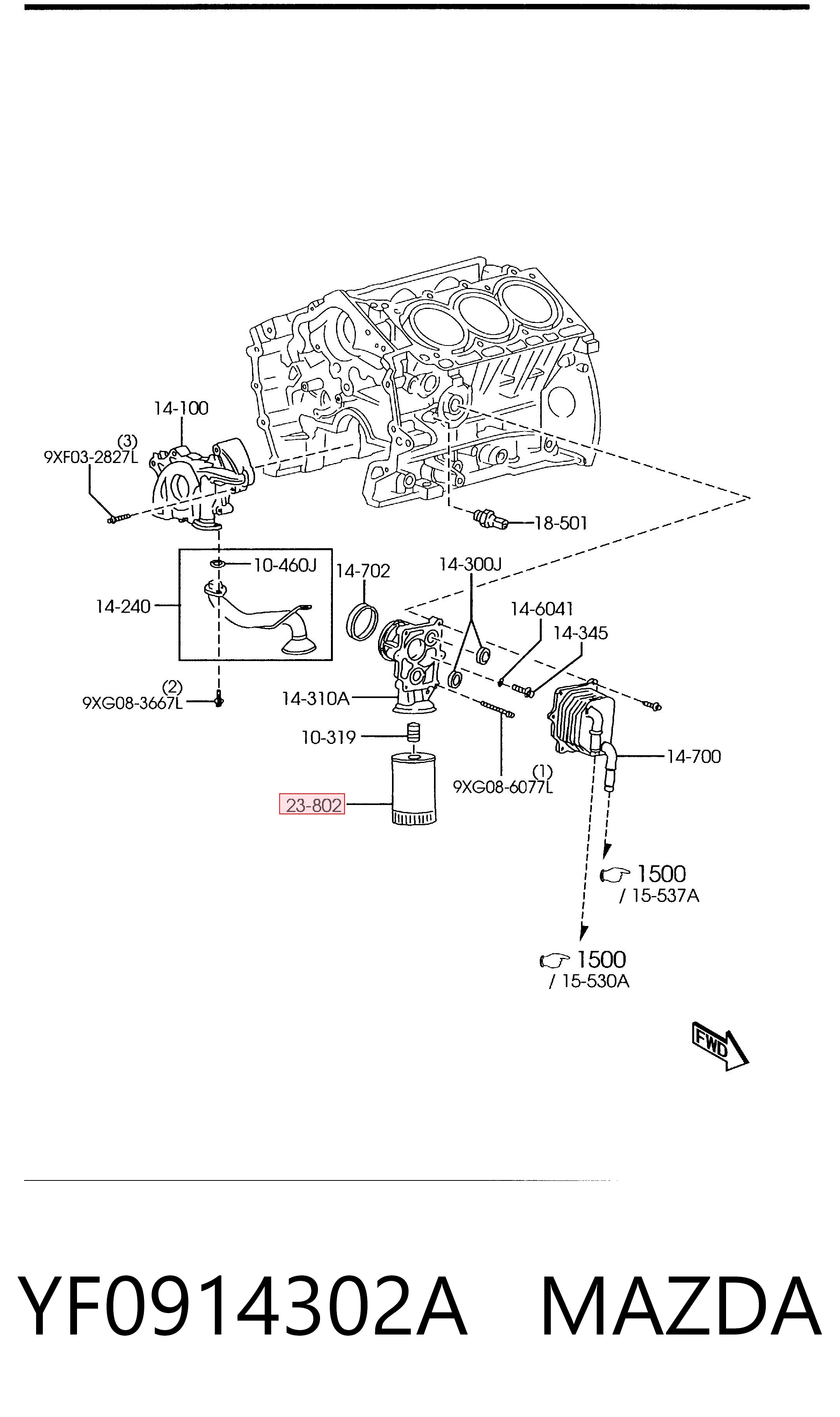 YF0914302A Mazda Filtr oleju