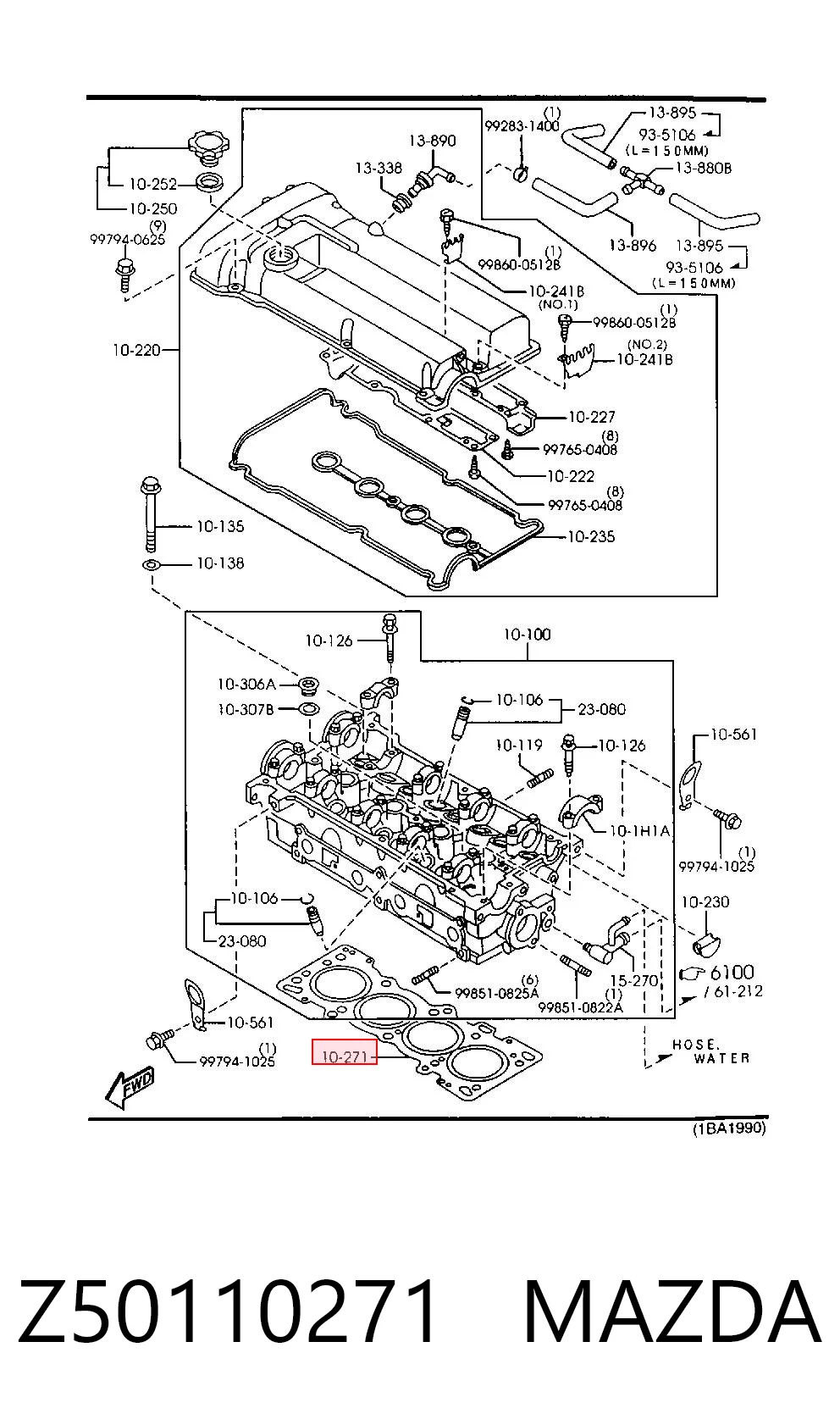 Uszczelka głowicy cylindrów do Mazda 323 F V BA
