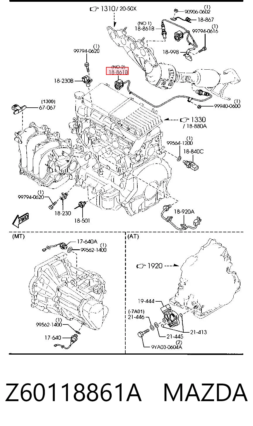 Z60118861A Mazda Sonda lambda, czujnik tlenu