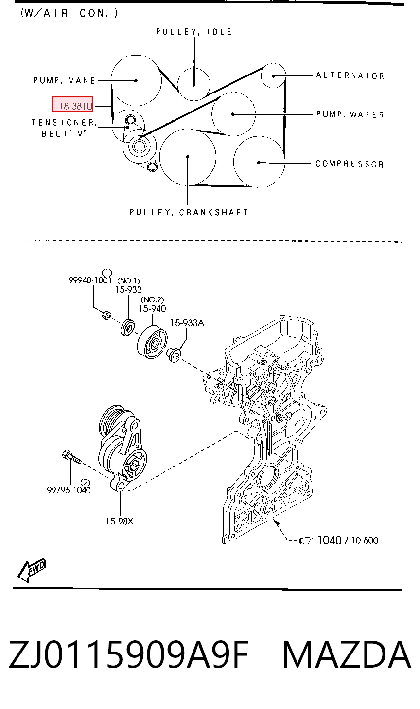 Do koszyka 04593852AB Chrysler Pas napędowy mechanizmów