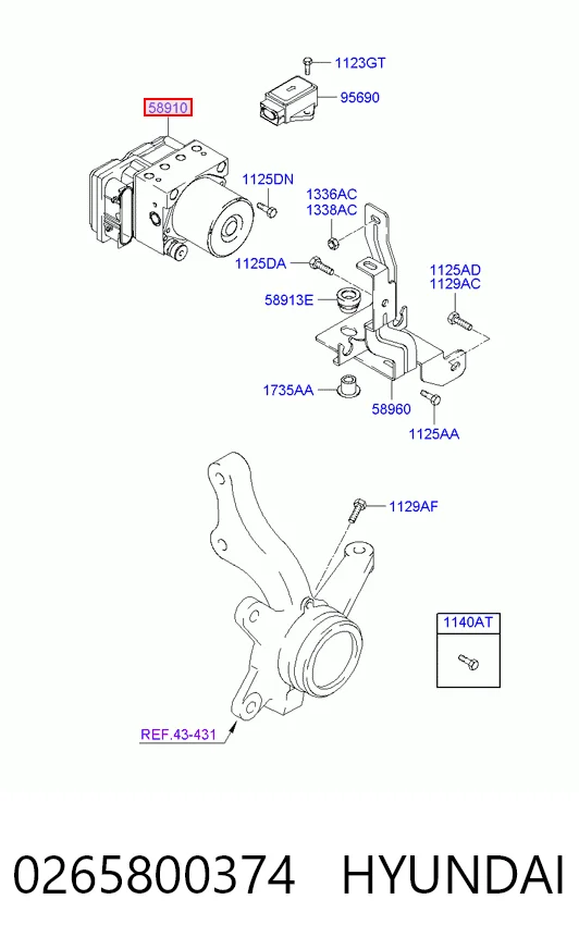 Sterownik ABS  hydrauliczny do Hyundai Getz  