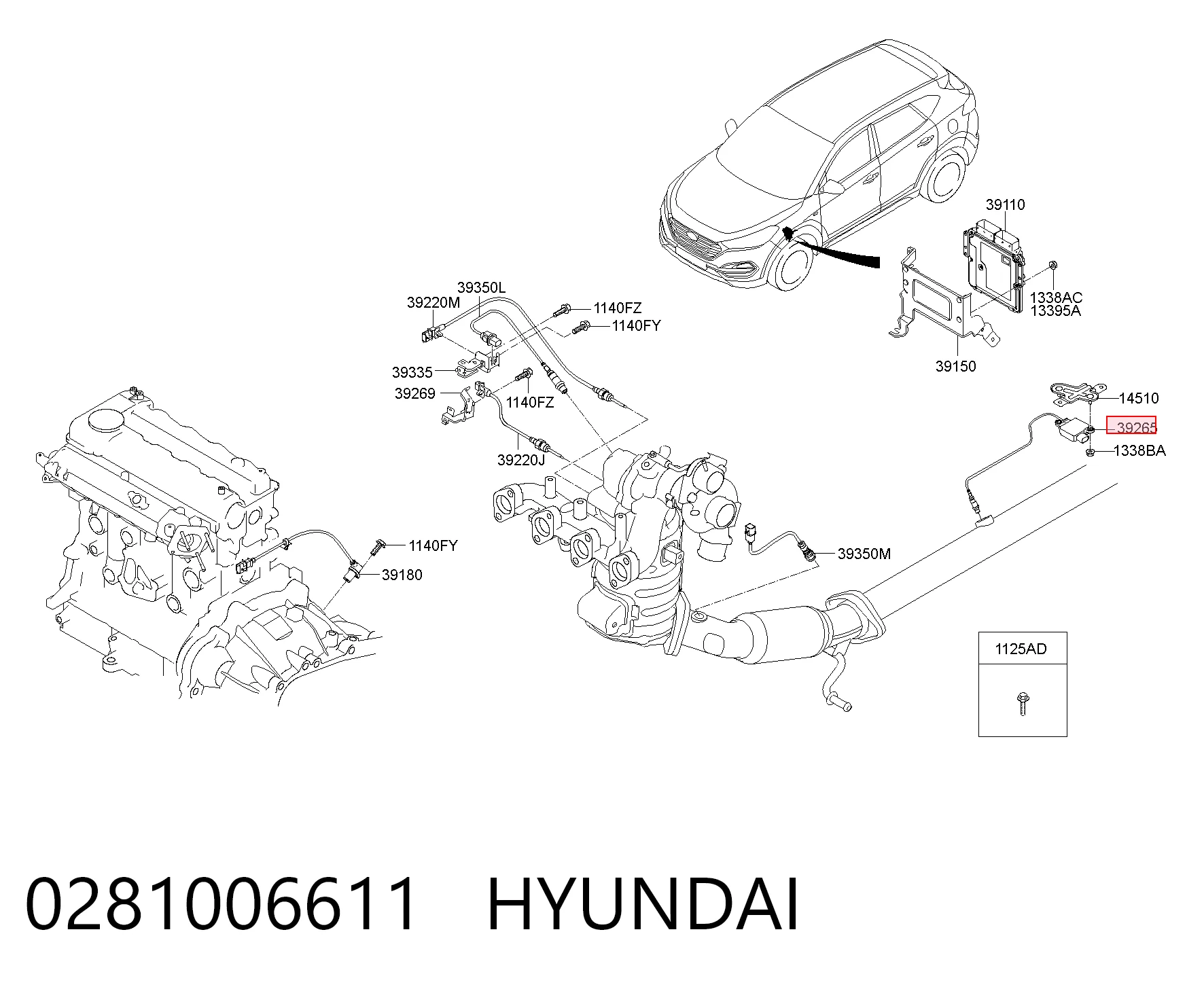 0281006611 Hyundai/Kia Czujnik tlenków azotu NOX