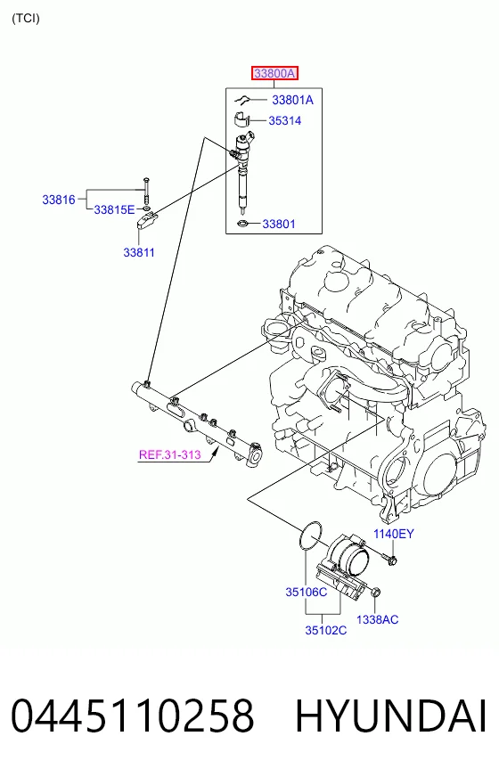 Wtryskiwacz paliwa do Hyundai Sonata V NF