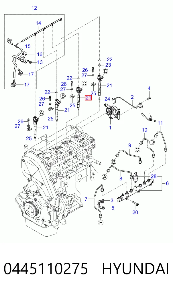 Wtryskiwacz paliwa do Hyundai H-1 STAREX Starex TQ
