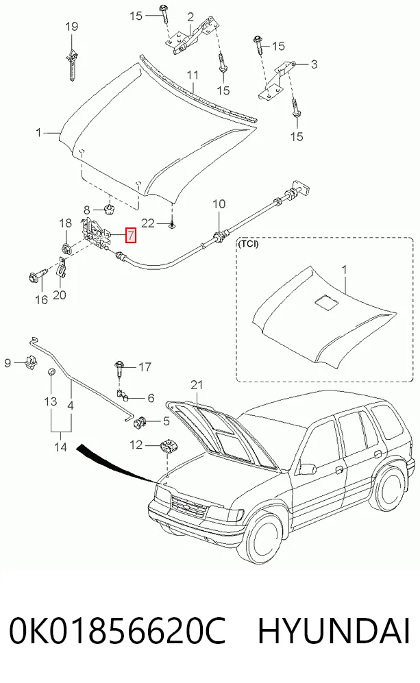 Kupić Zamek maski KIA Sportage  K00 w dobrej cenie