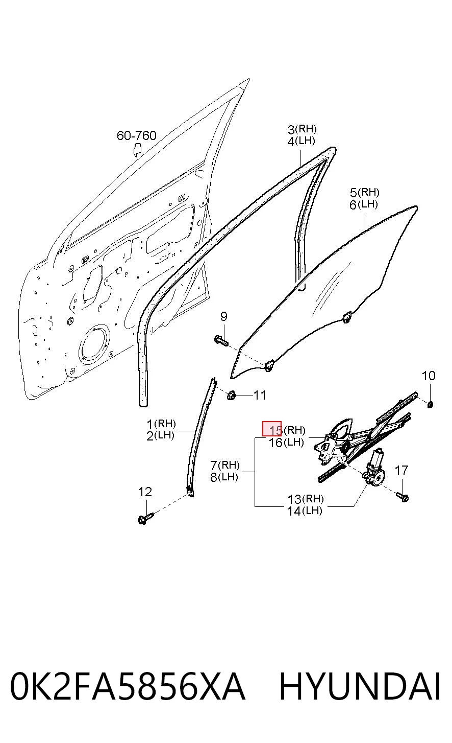 Mechanizm podnoszenia szyby drzwi przednich prawych KIA Carens I minivan (FJ) (2002 - 2006) cena, od 73,76 USD