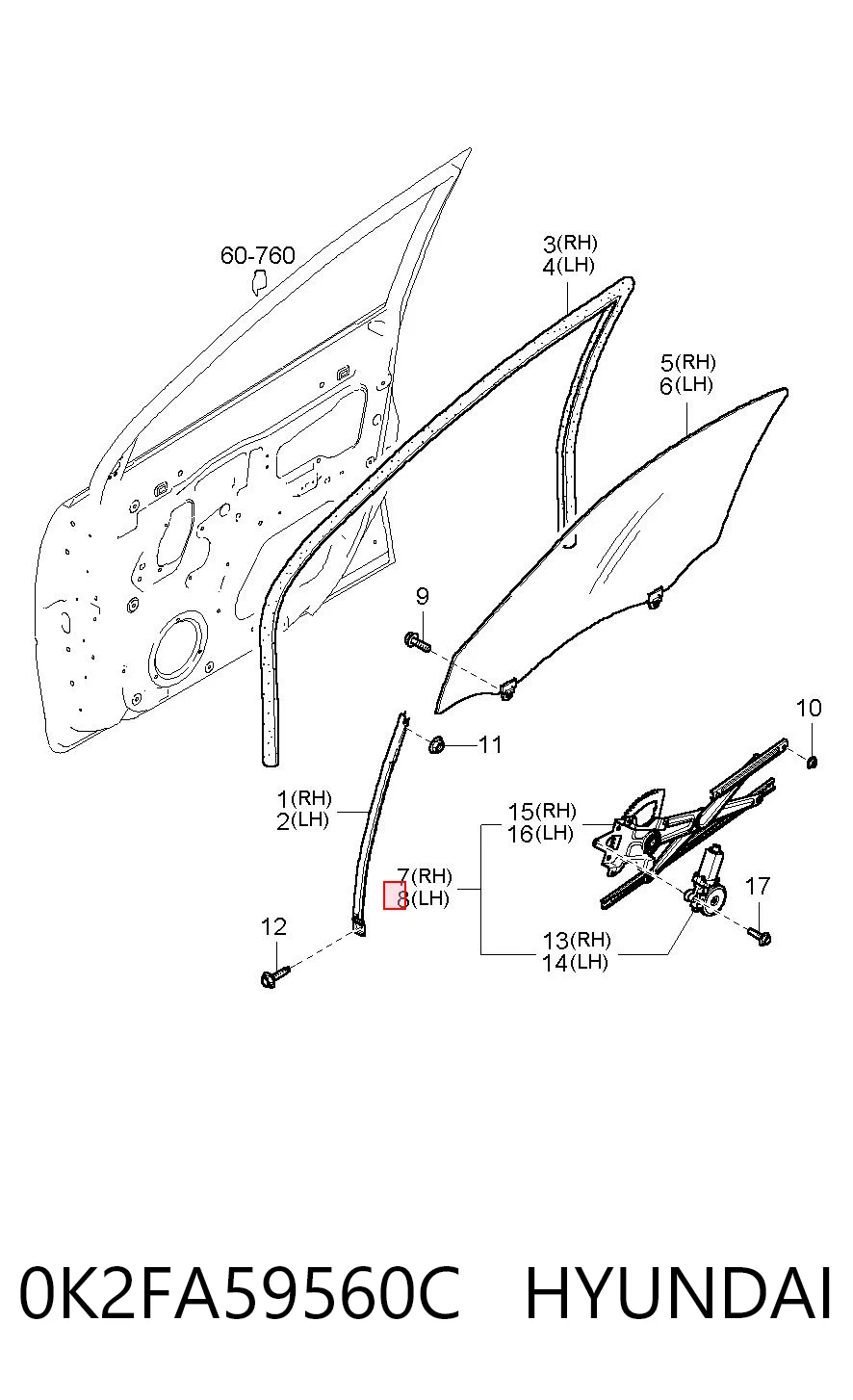Do koszyka Mechanizm podnoszenia szyby drzwi przednich lewych KIA Carens I FJ
