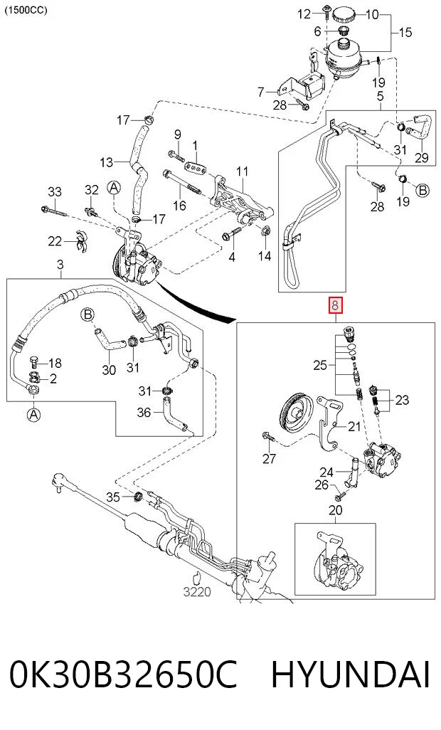 Pompa wspomagania hydraulicznego kierownicy do KIA Rio I DC
