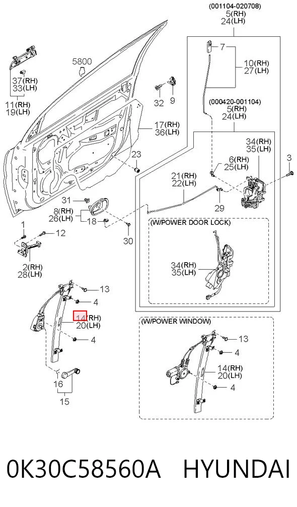 Mechanizm podnoszenia szyby drzwi przednich prawych KIA Rio I hatchback (DC) (2000 - 2006) cena, od 44,70 USD