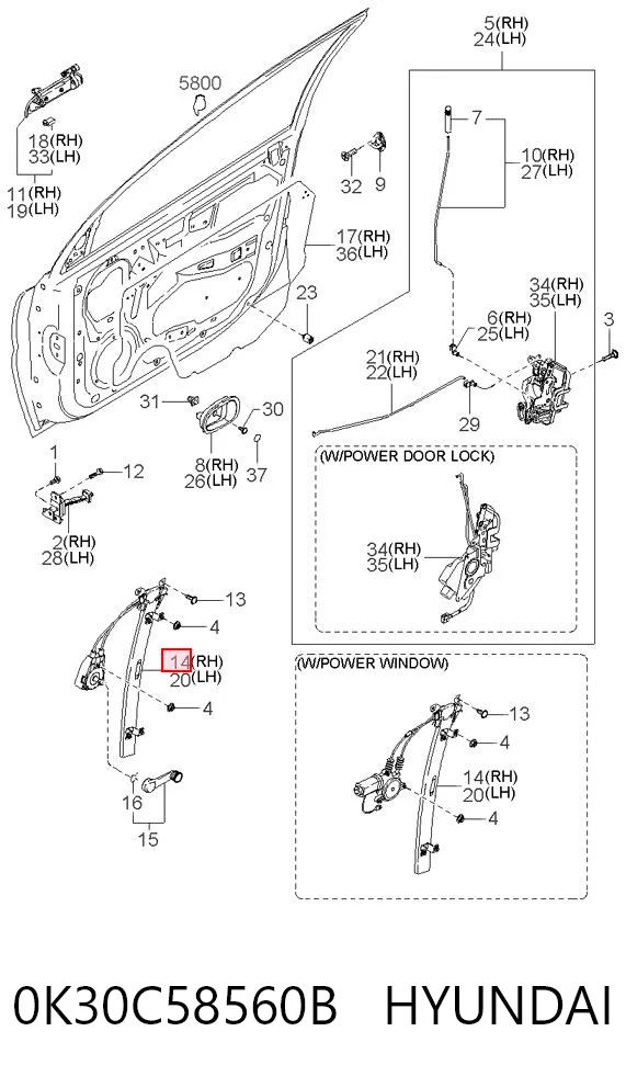 Do koszyka Mechanizm podnoszenia szyby drzwi przednich prawych KIA Rio I DC