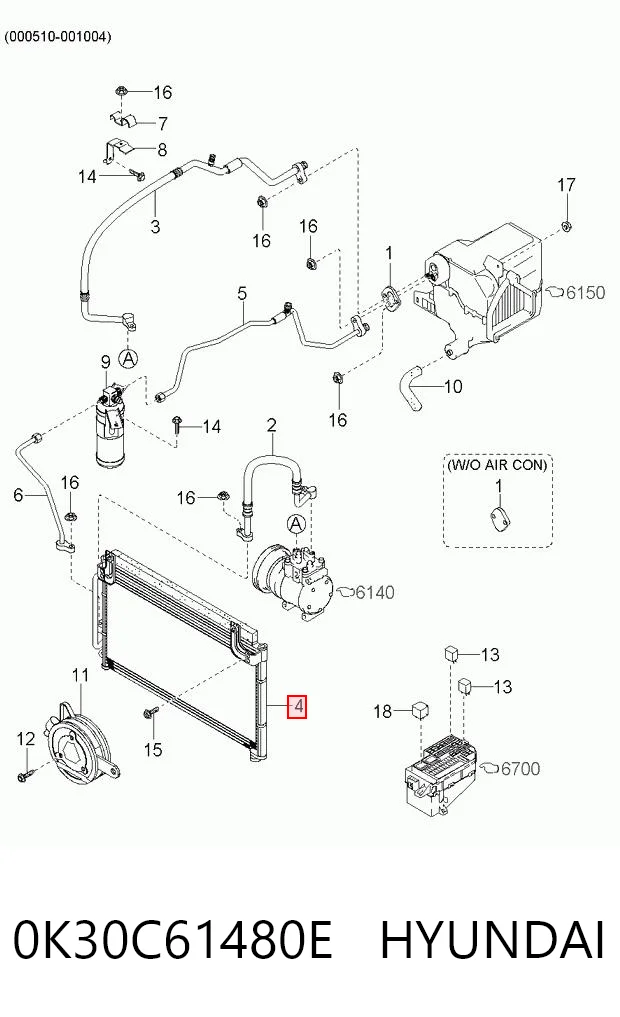 Chłodnica klimatyzacji KIA Rio I hatchback (DC) (2000 - 2006) cena, od 69,93 USD