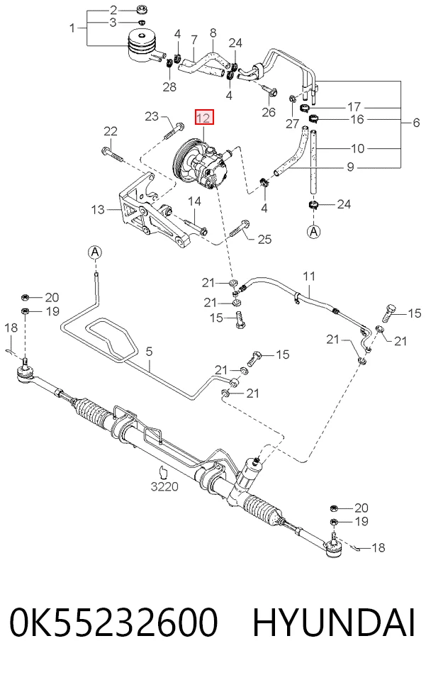 Pompa wspomagania hydraulicznego kierownicy do KIA Carnival II GQ