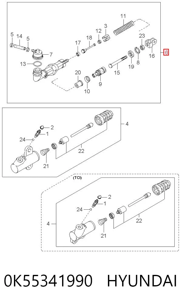 Cylinder sprzęgła główny KIA Carnival II