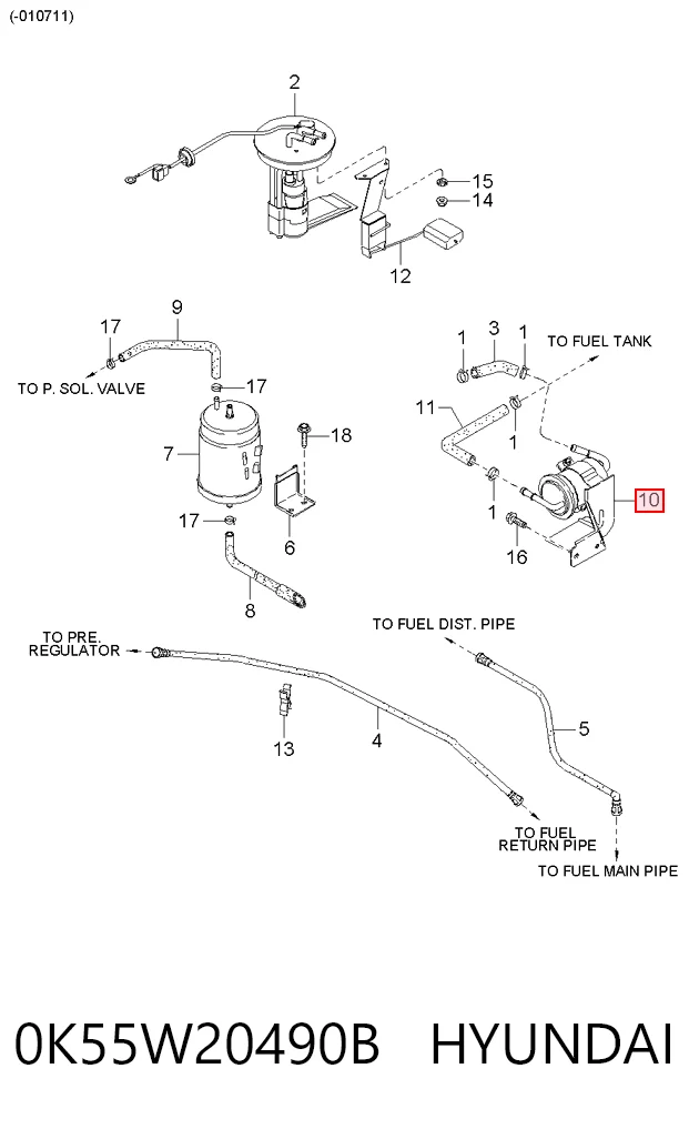 0K55W20490B Hyundai/Kia