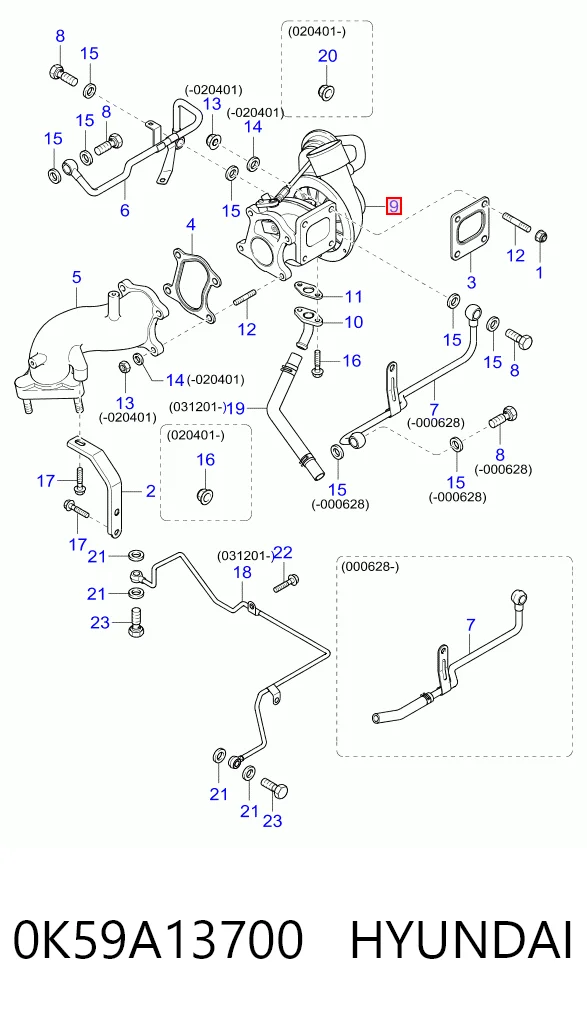 Turbina KIA Carnival II minivan (GQ) (2001 - 2005) cena, od 86,07 USD
