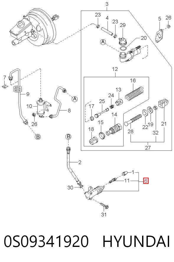 Cylinder roboczy sprzęgła do KIA Sportage I K00