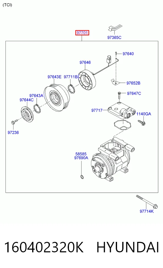 160402320K Hyundai/Kia Sprężarka klimatyzacji