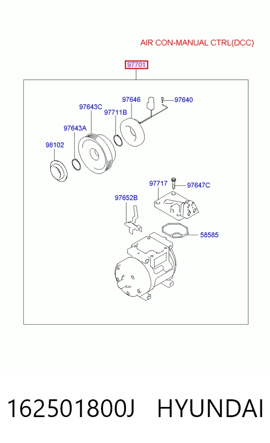 162501800J Hyundai/Kia Sprężarka klimatyzacji