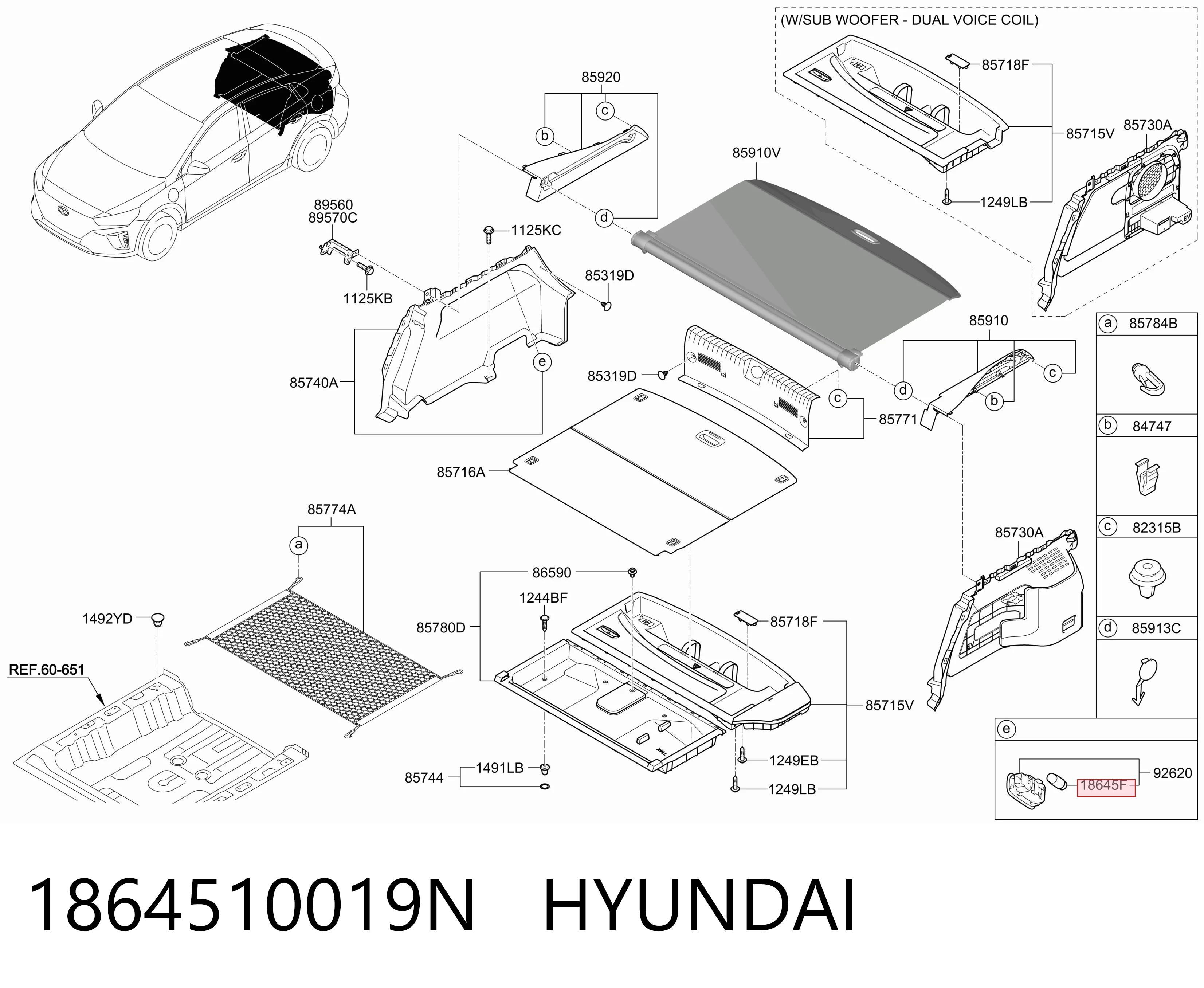 1864510019N Hyundai/Kia Lampa oświetlenia tylnej tablicy rejestracyjnej