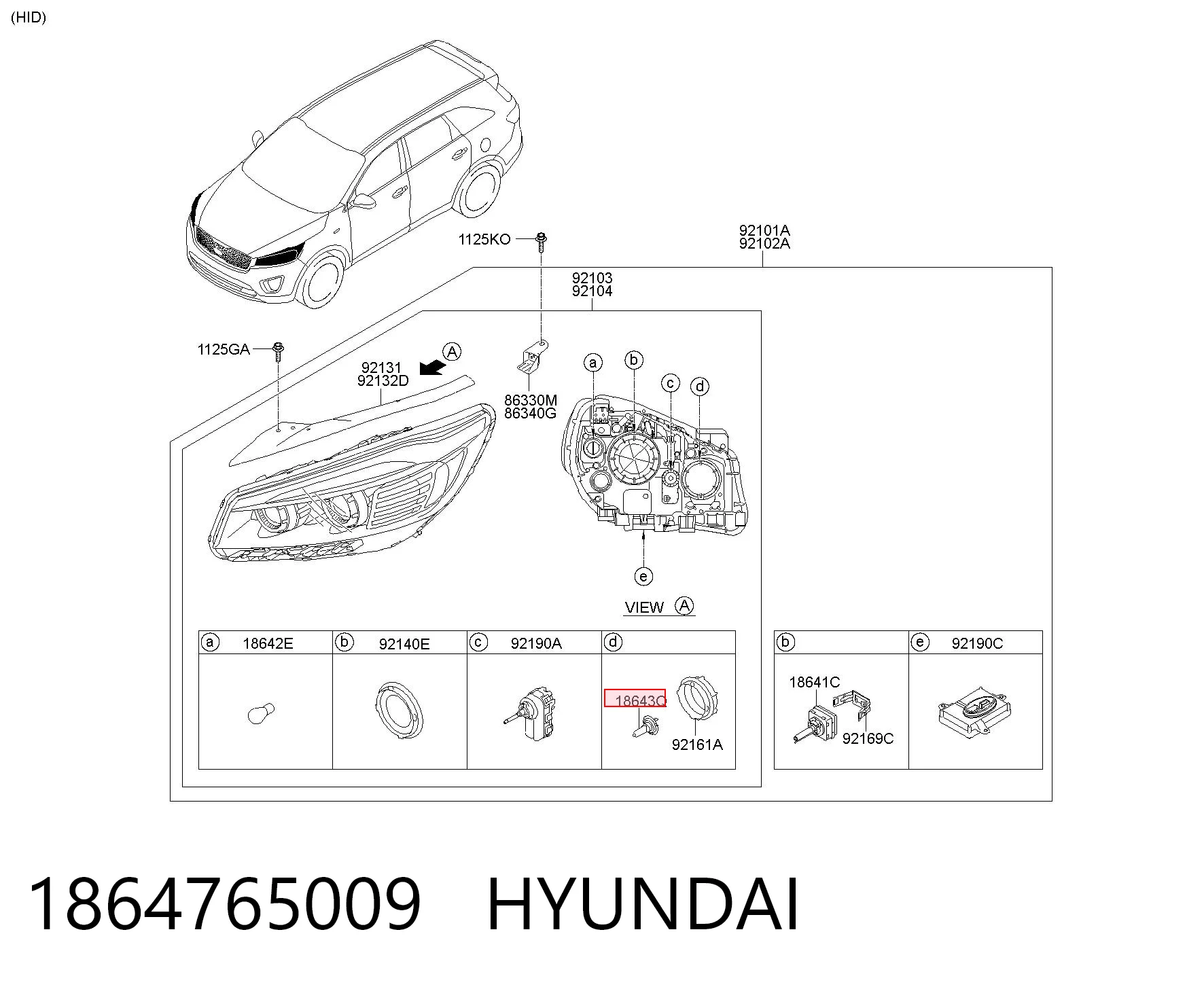 1864765009 Hyundai/Kia Żarówka halogenowa
