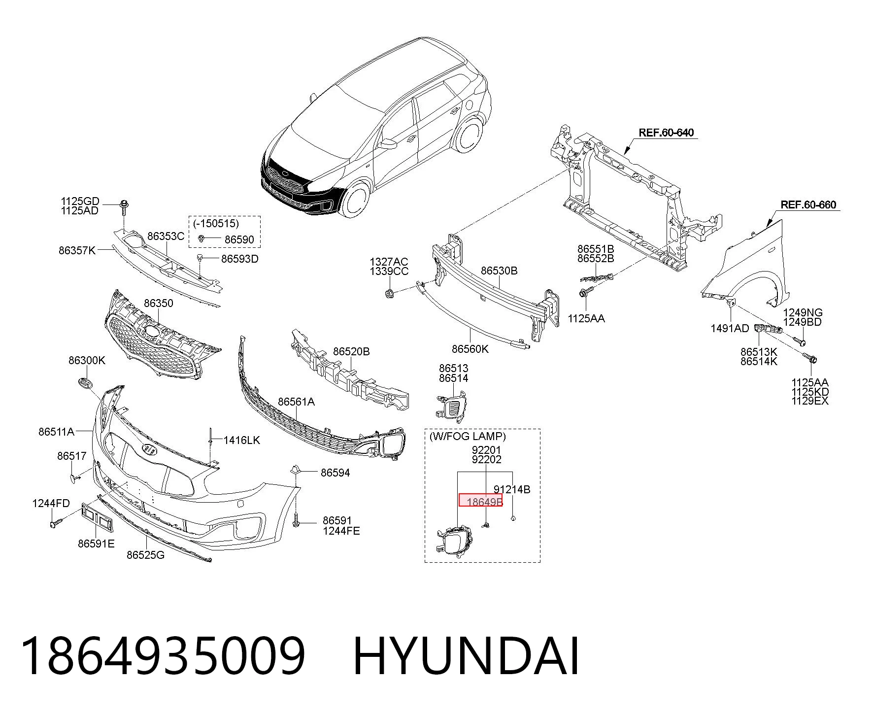 1864935009 Hyundai/Kia Żarówka lampy przeciwmgielnej