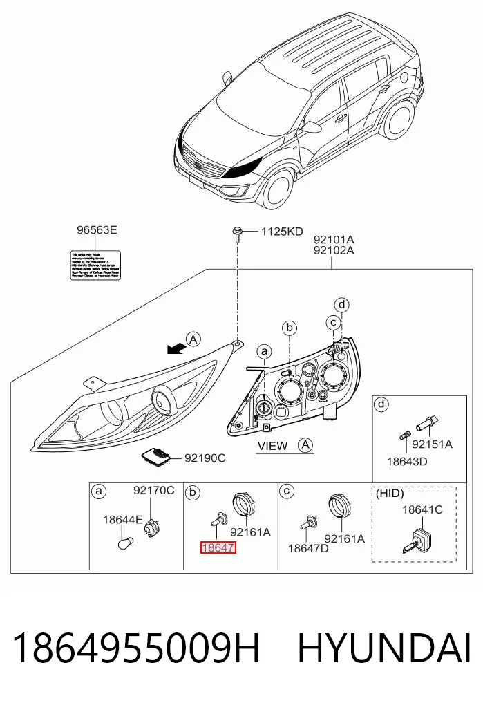 1864955009H Hyundai/Kia Żarówka