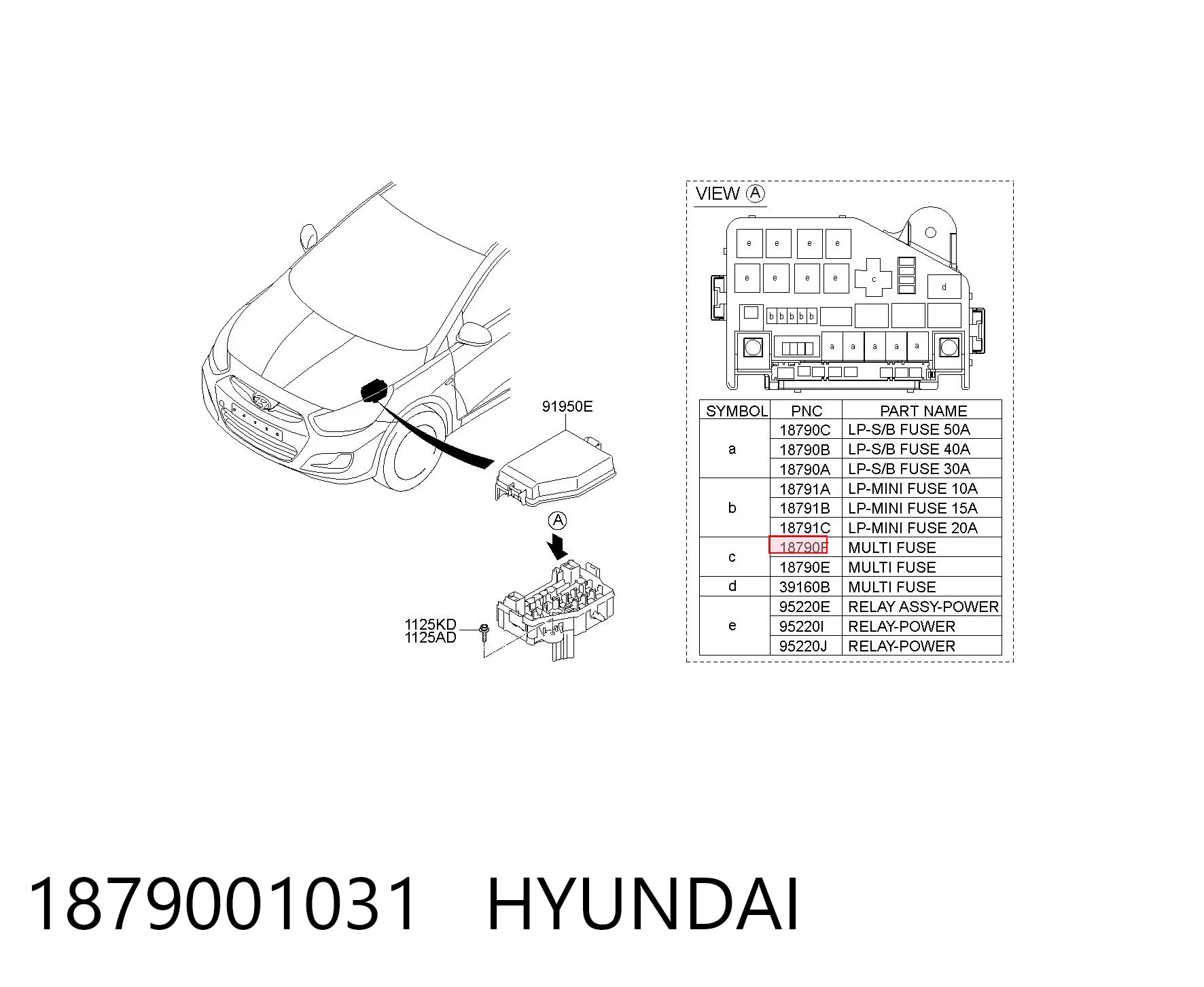 1879001031 Hyundai/Kia Bezpiecznik