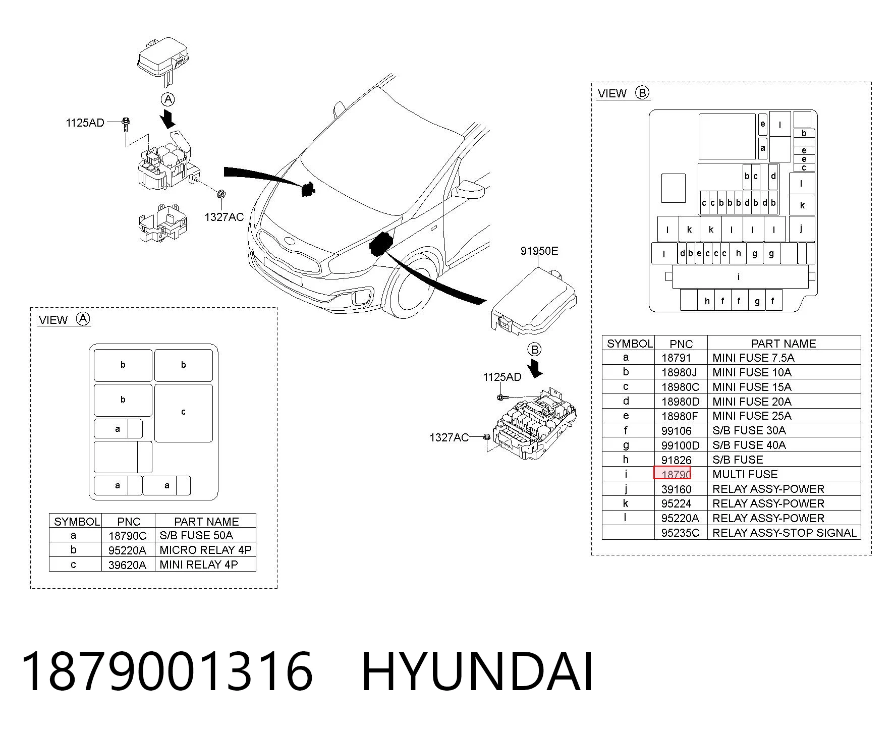 1879001316 Hyundai/Kia Bezpiecznik
