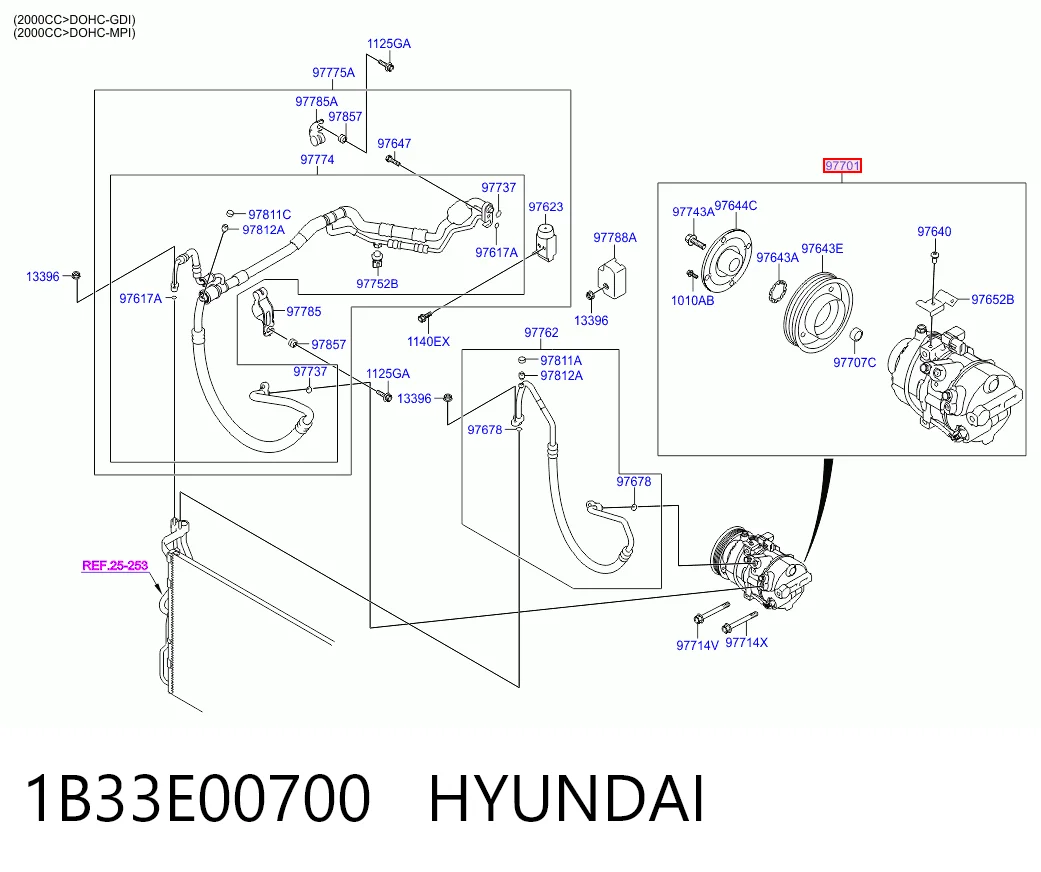1B33E00700 Hyundai/Kia Sprężarka klimatyzacji