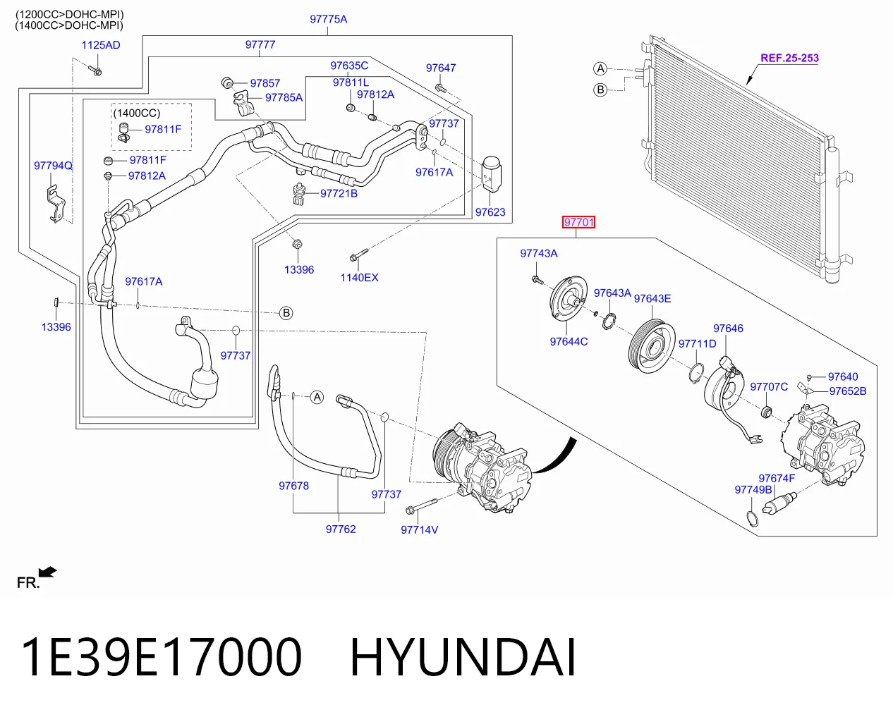 1E39E17000 Hyundai/Kia Sprężarka klimatyzacji
