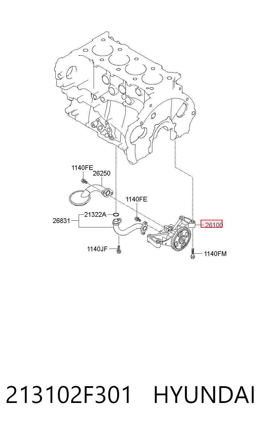213102F301 Hyundai/Kia Pompa oleju