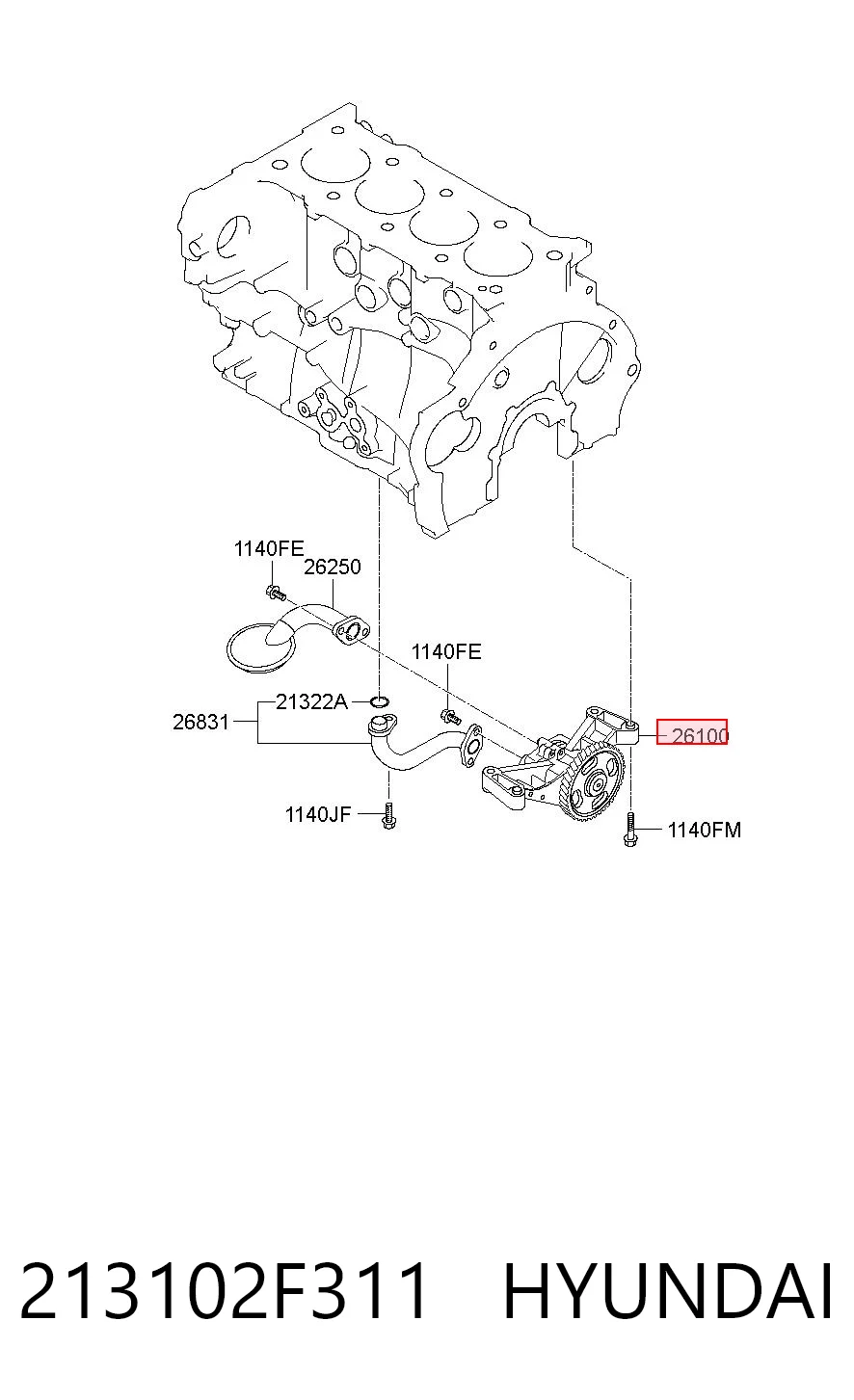 213102F311 Hyundai/Kia Pompa oleju