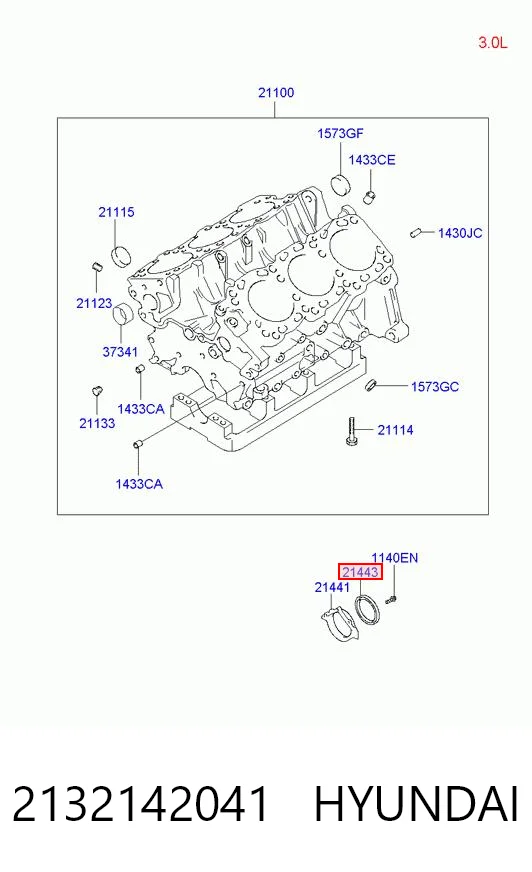Do koszyka AM0111399 Mazda Uszczelniacz wału korbowego silnika tylny