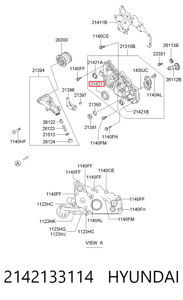 Uszczelniacz wału korbowego przedni Hyundai H-1 STAREX Starex