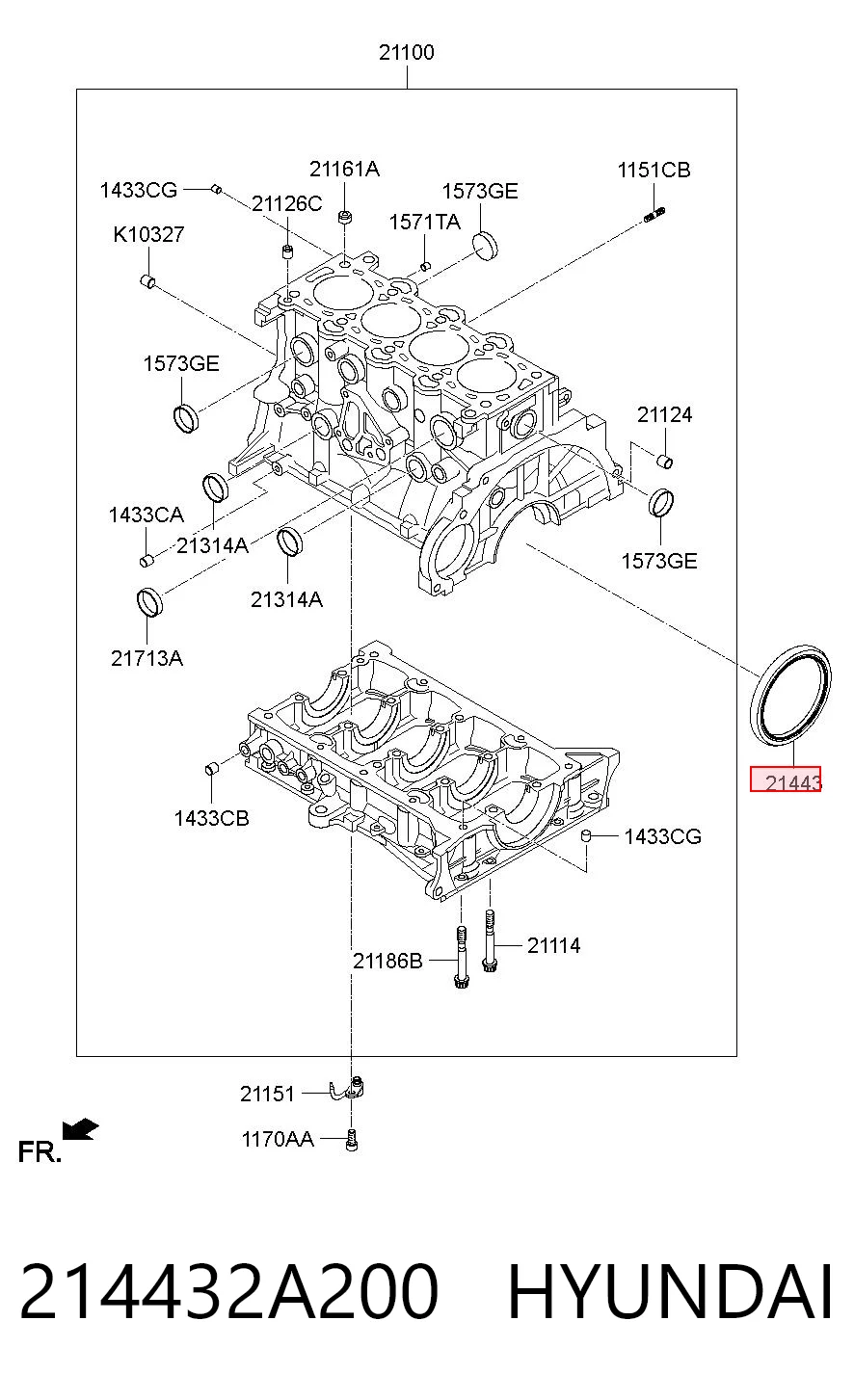  Uszczelniacz wału korbowego silnika tylny Hyundai Tucson 1