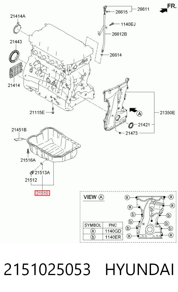 2151025053 Hyundai/Kia Miska olejowa silnika
