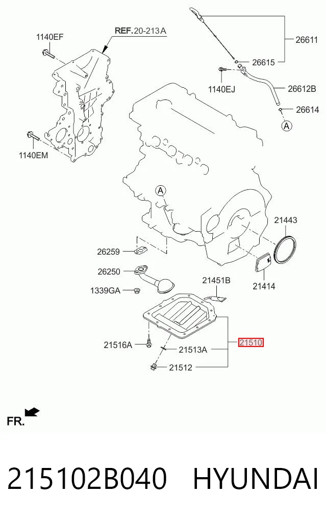 215102B040 Hyundai/Kia Miska olejowa silnika