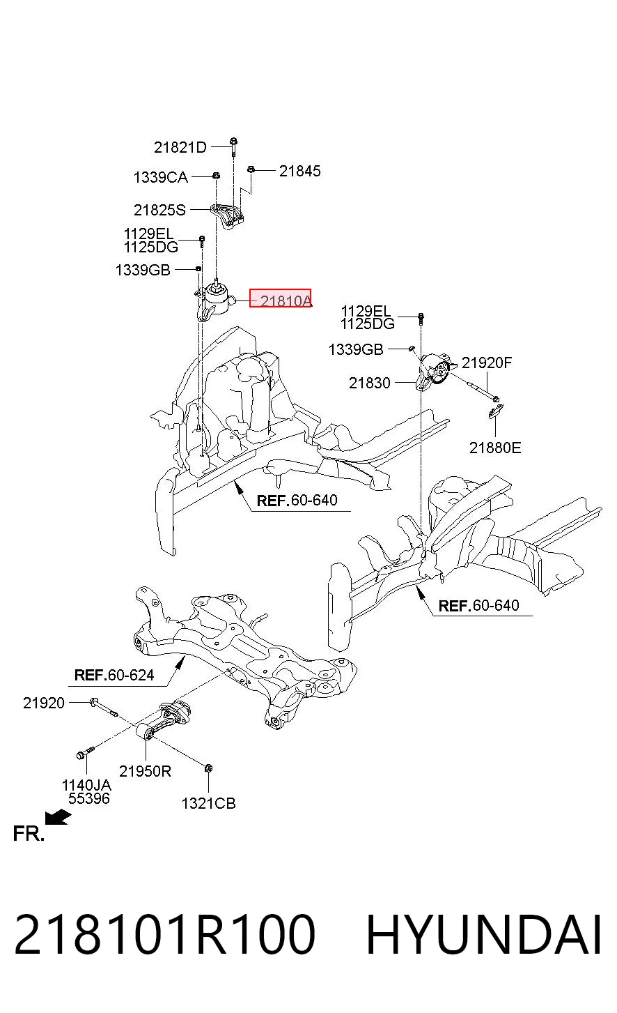 218101R100 Hyundai/Kia Poduszka (podpora) silnika prawa