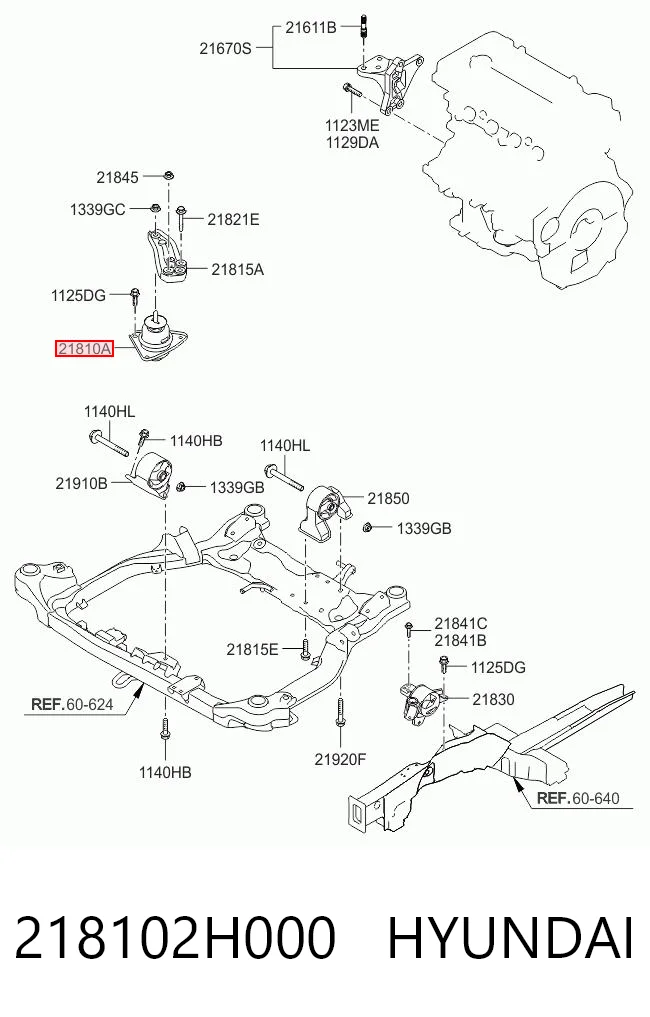 218102H000 Hyundai/Kia Poduszka (podpora) silnika prawa