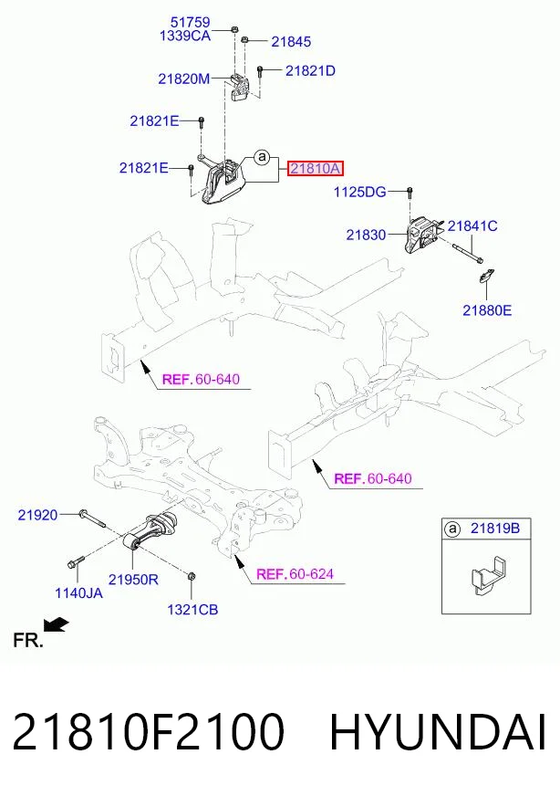 21810F2100 Hyundai/Kia Poduszka (podpora) silnika prawa