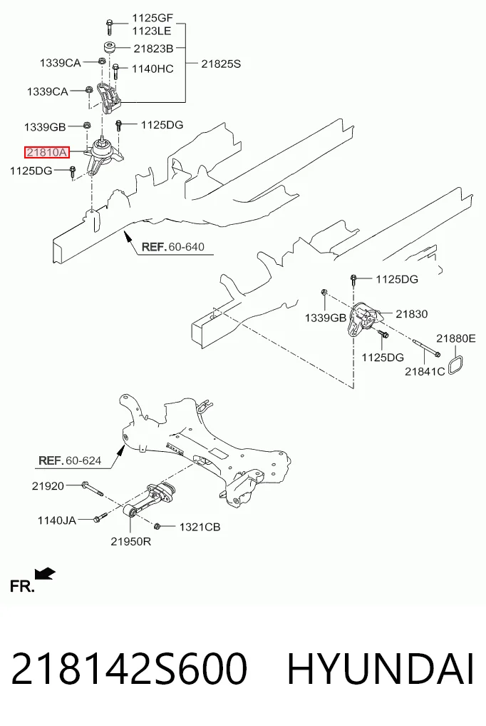 218142S600 Hyundai/Kia Poduszka (podpora) silnika prawa