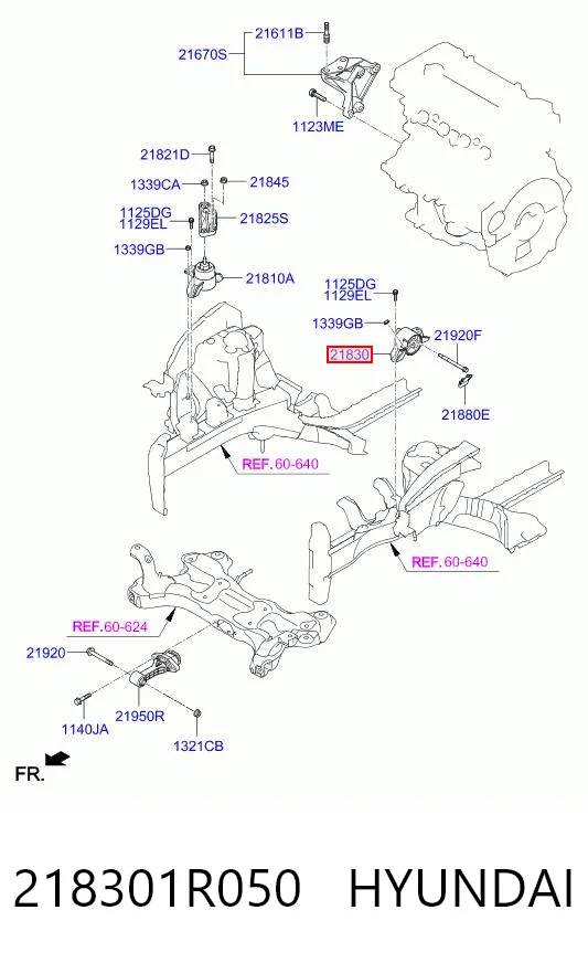 218301R050 Hyundai/Kia Poduszka (podpora) silnika tylna