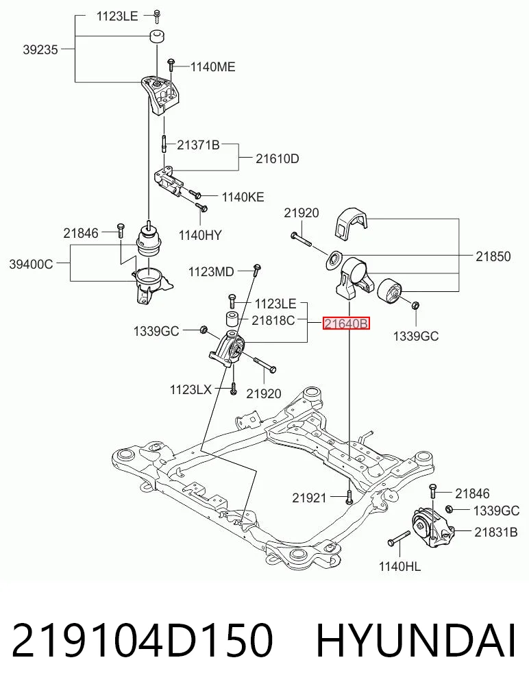 Poduszka (podpora) silnika przednia do KIA Carnival III VQ