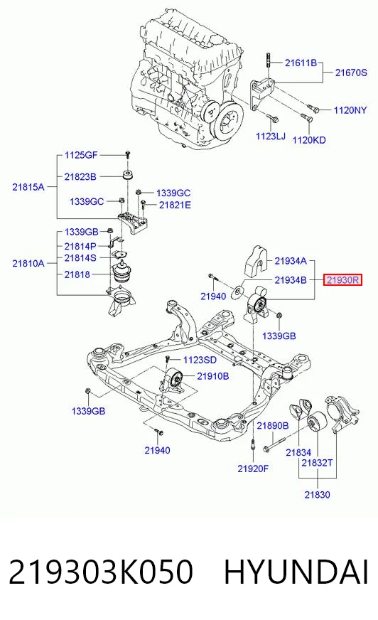 219303K050 Hyundai/Kia Poduszka (podpora) silnika tylna
